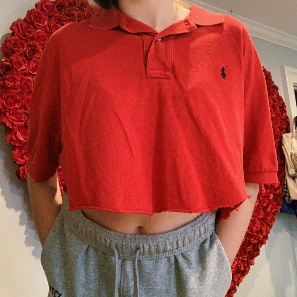 hand cropped ralph lauren tee